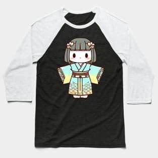 Kokeshi Japanese Doll Baseball T-Shirt